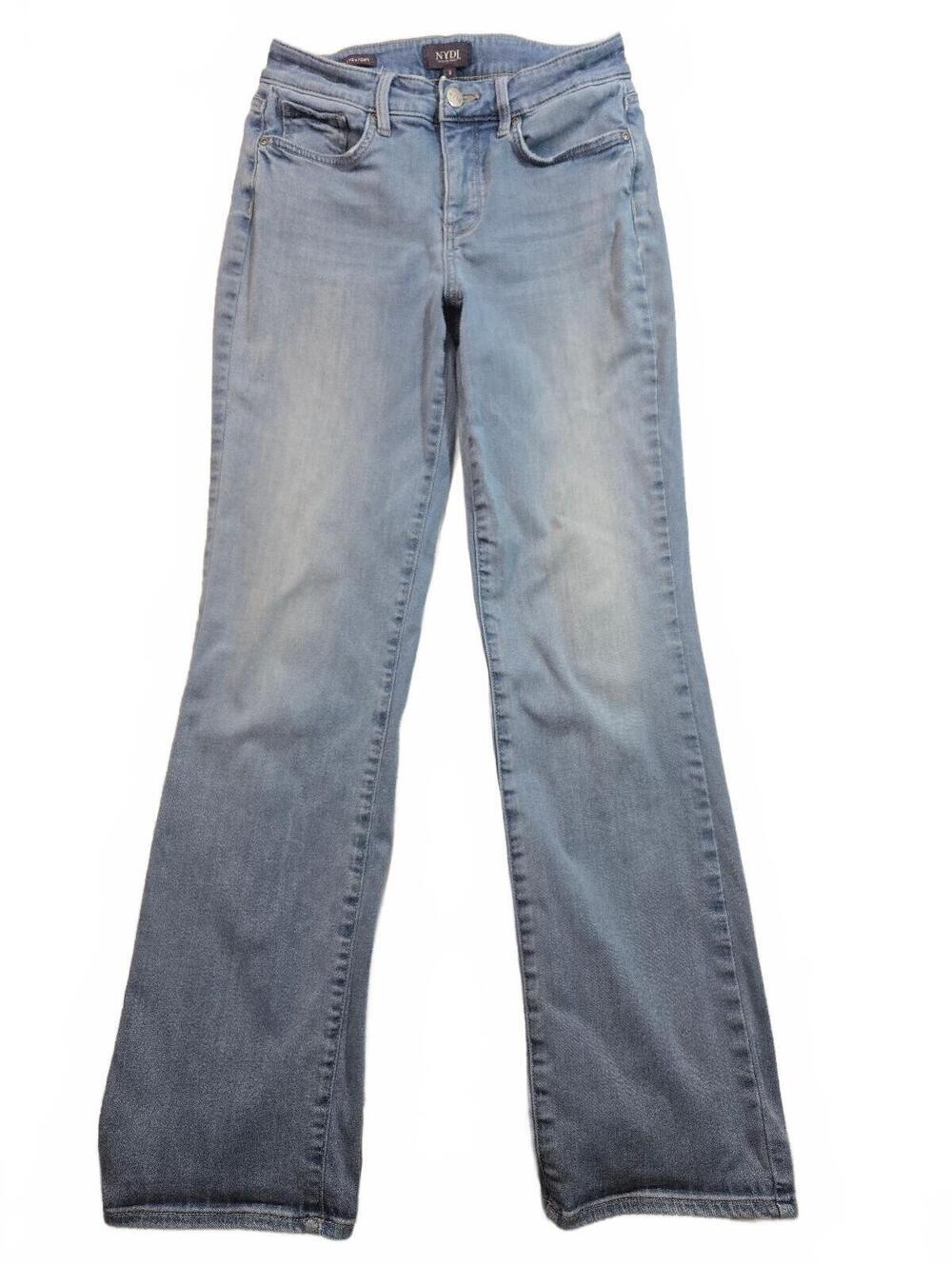 NYDJ Marilyn Straight Light Wash Blue Jeans